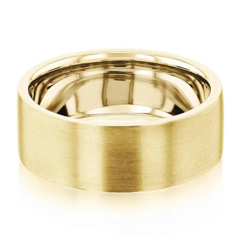 Annello by Kobelli 14k Gold 8mm Solid Gold Satin Finish Comfort Fit Wedding Band made by Zulily