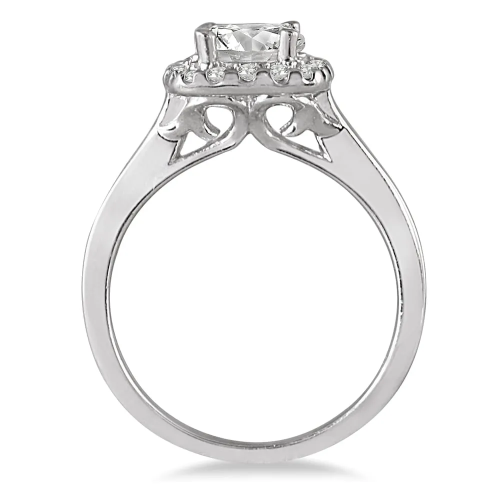 1 1/3 Carat Diamond Cushion Cut Engagement Ring in 14K White Gold sold by Zulily product image thumbnail 2