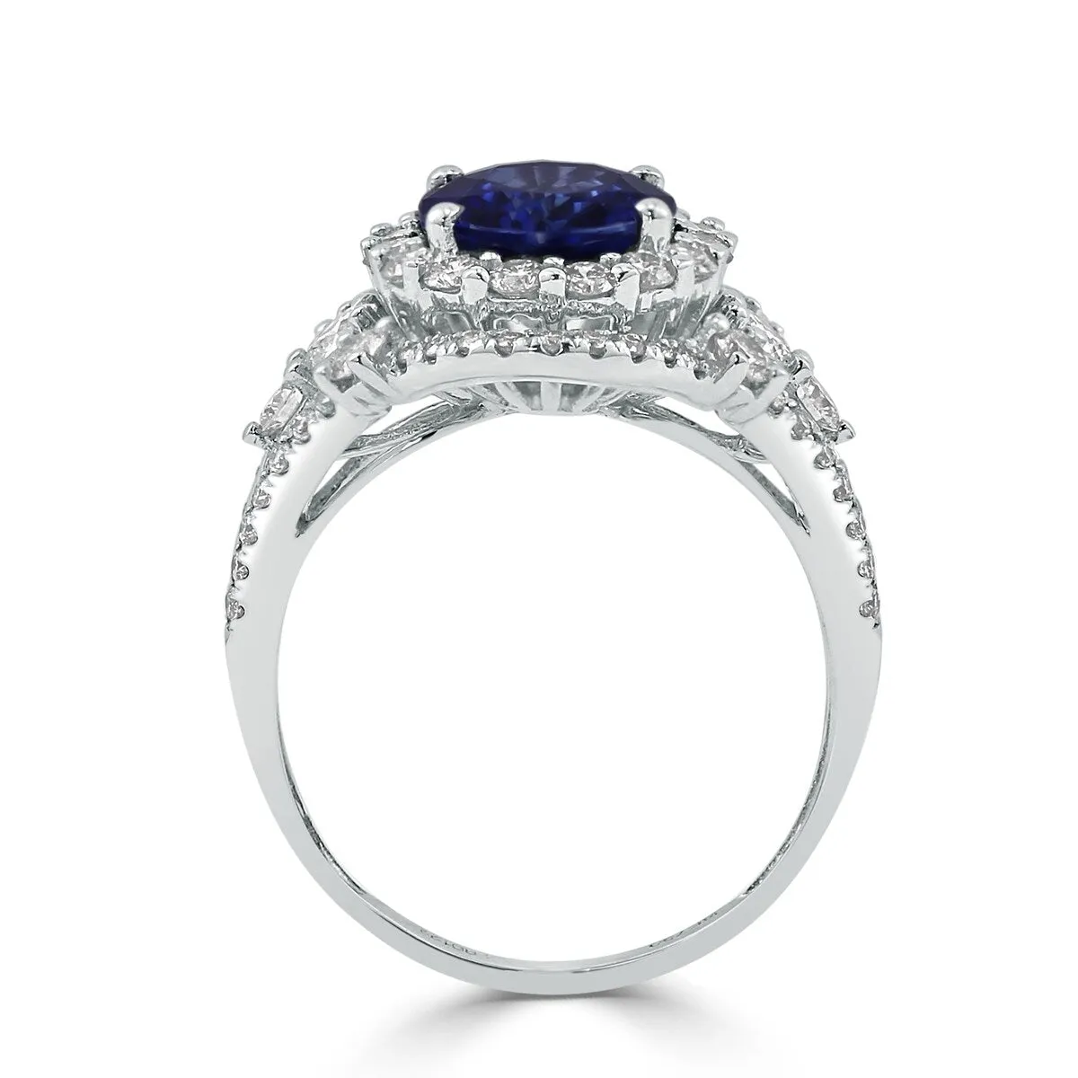 Auriya 18k Gold 3 1/4ct Oval Sapphire Halo Diamond Engagement Ring 1 1/5ct TDW sold by Zulily product image thumbnail 5