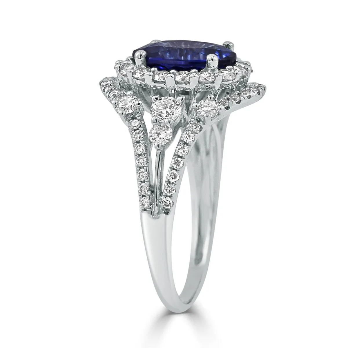 Auriya 18k Gold 3 1/4ct Oval Sapphire Halo Diamond Engagement Ring 1 1/5ct TDW sold by Zulily product image thumbnail 4