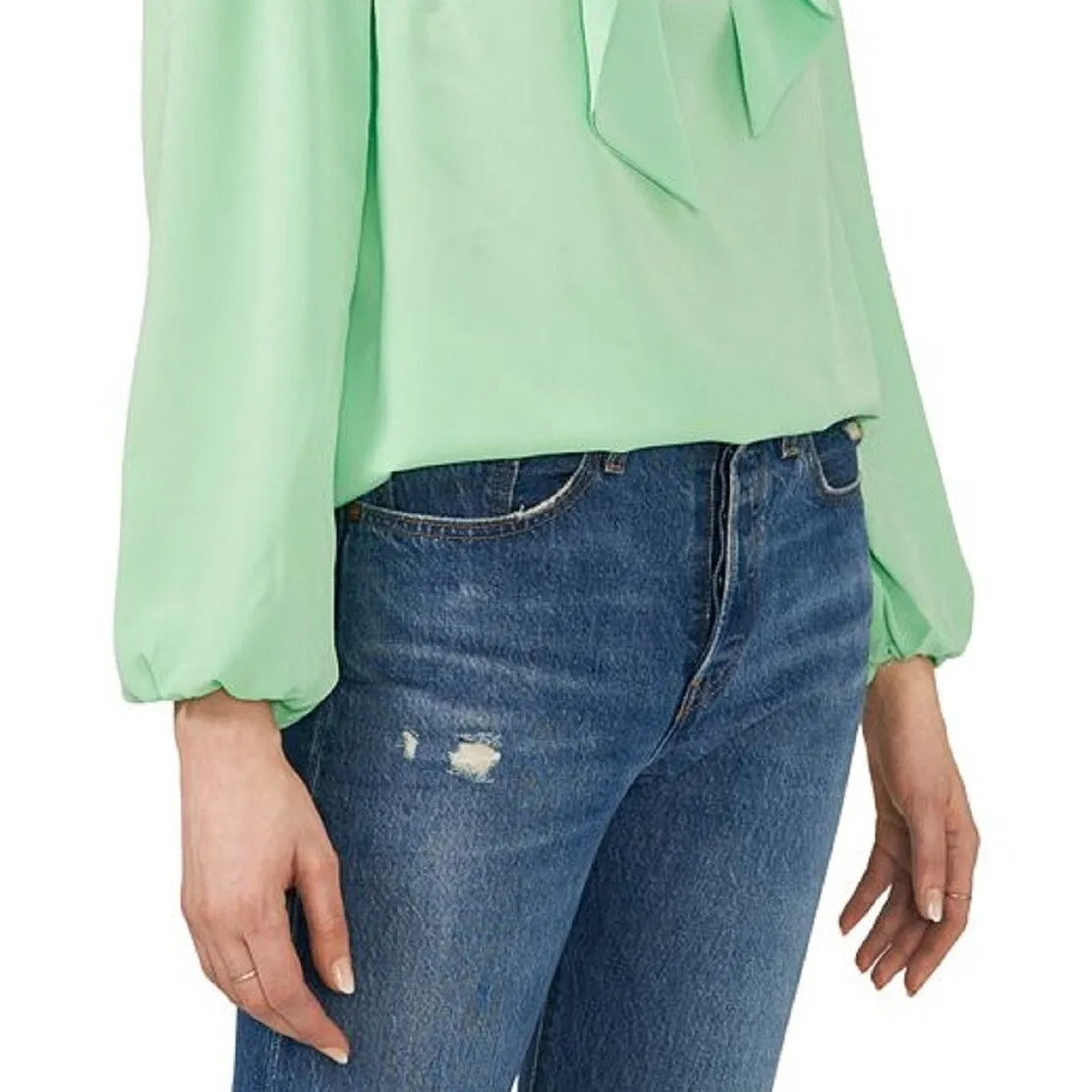 Riley & Rae Women's Maybelle Blouse Green Size X-Small sold by Zulily product image thumbnail 3