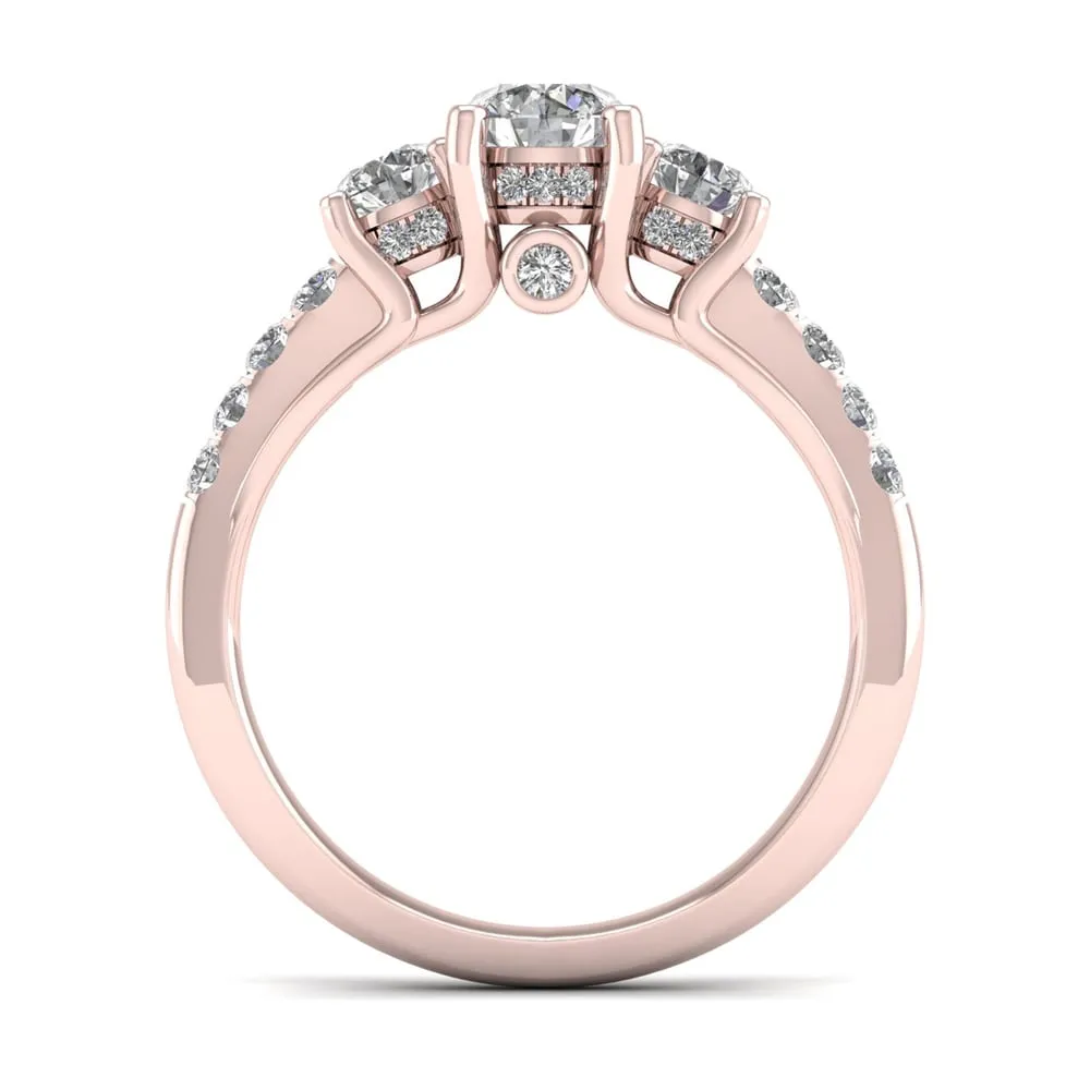 De Couer 1ct TDW Diamond Three-Stone Anniversary Ring (H-I, I2) - Pink sold by Zulily product image thumbnail 4