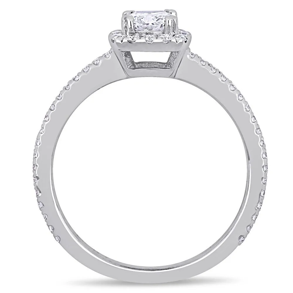 Miadora 14k White Gold 7/8ct TDW Diamond Halo Engagement Ring sold by Zulily product image thumbnail 3
