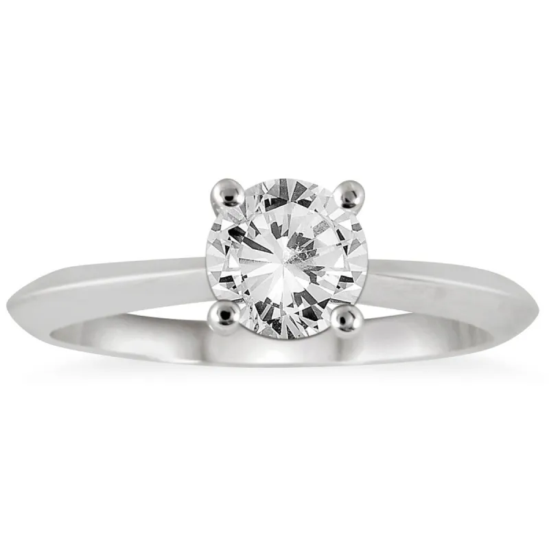 AGS Certified 1 Carat Knife Edge Diamond Solitaire Ring in 14K White Gold (I-J Color, I2-I3 Clarity) sold by Zulily