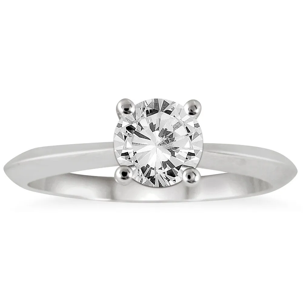 AGS Certified 1 Carat Knife Edge Diamond Solitaire Ring in 14K White Gold (I-J Color, I2-I3 Clarity) sold by Zulily