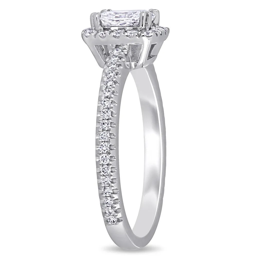 Miadora 14k White Gold 7/8ct TDW Diamond Halo Engagement Ring sold by Zulily product image thumbnail 2