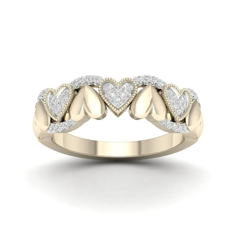 De Couer 10k Gold 1/6ct TDW Diamond Heart Ring sold by Zulily
