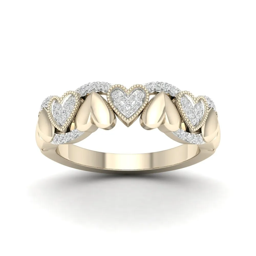 De Couer 10k Gold 1/6ct TDW Diamond Heart Ring sold by Zulily
