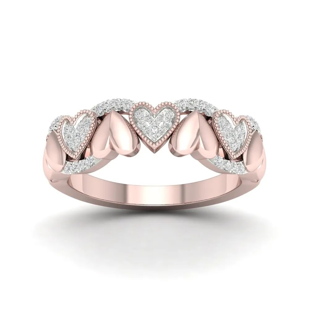 De Couer 10k Gold 1/6ct TDW Diamond Heart Ring sold by Zulily product image thumbnail 5