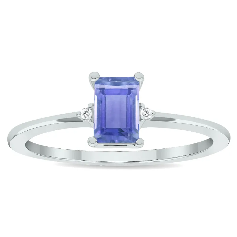 Women's Tanzanite and Diamond Classic Band in 10K White Gold sold by Zulily