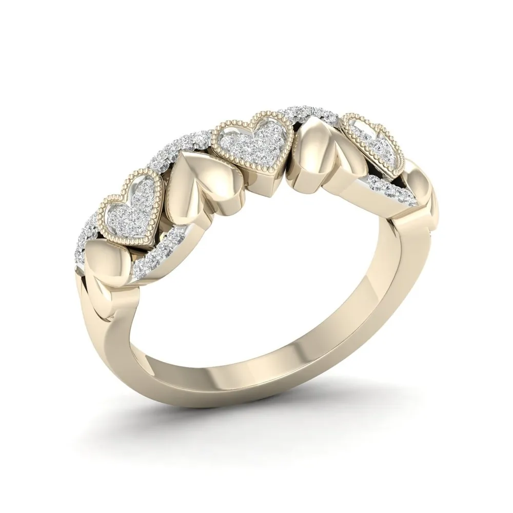 De Couer 10k Gold 1/6ct TDW Diamond Heart Ring sold by Zulily product image thumbnail 2