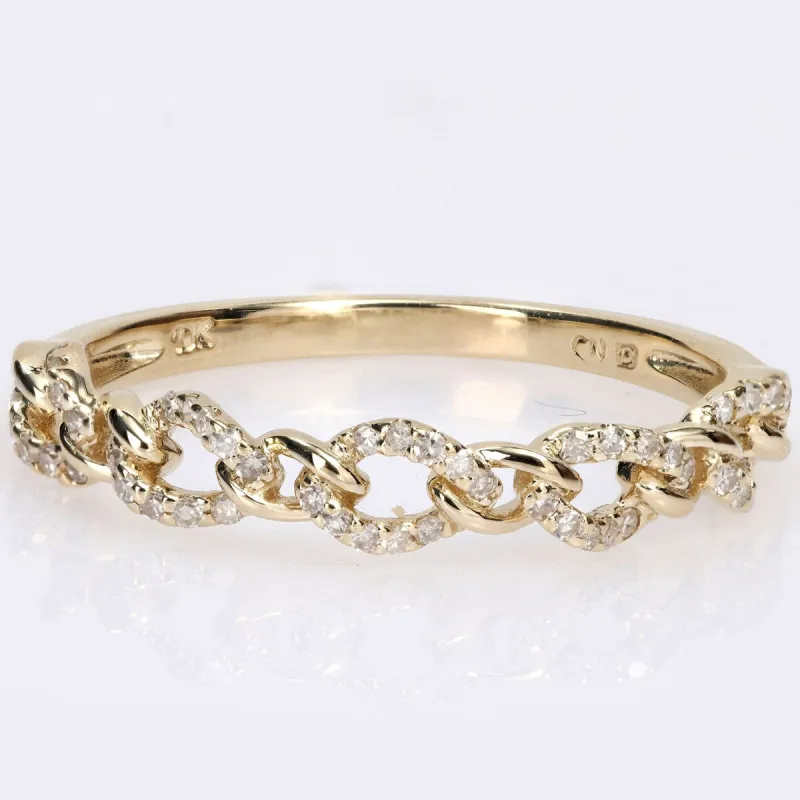 Miadora 1/6ct TDW Diamond Stackable Curb Link Ring in 10k Yellow Gold sold by Zulily
