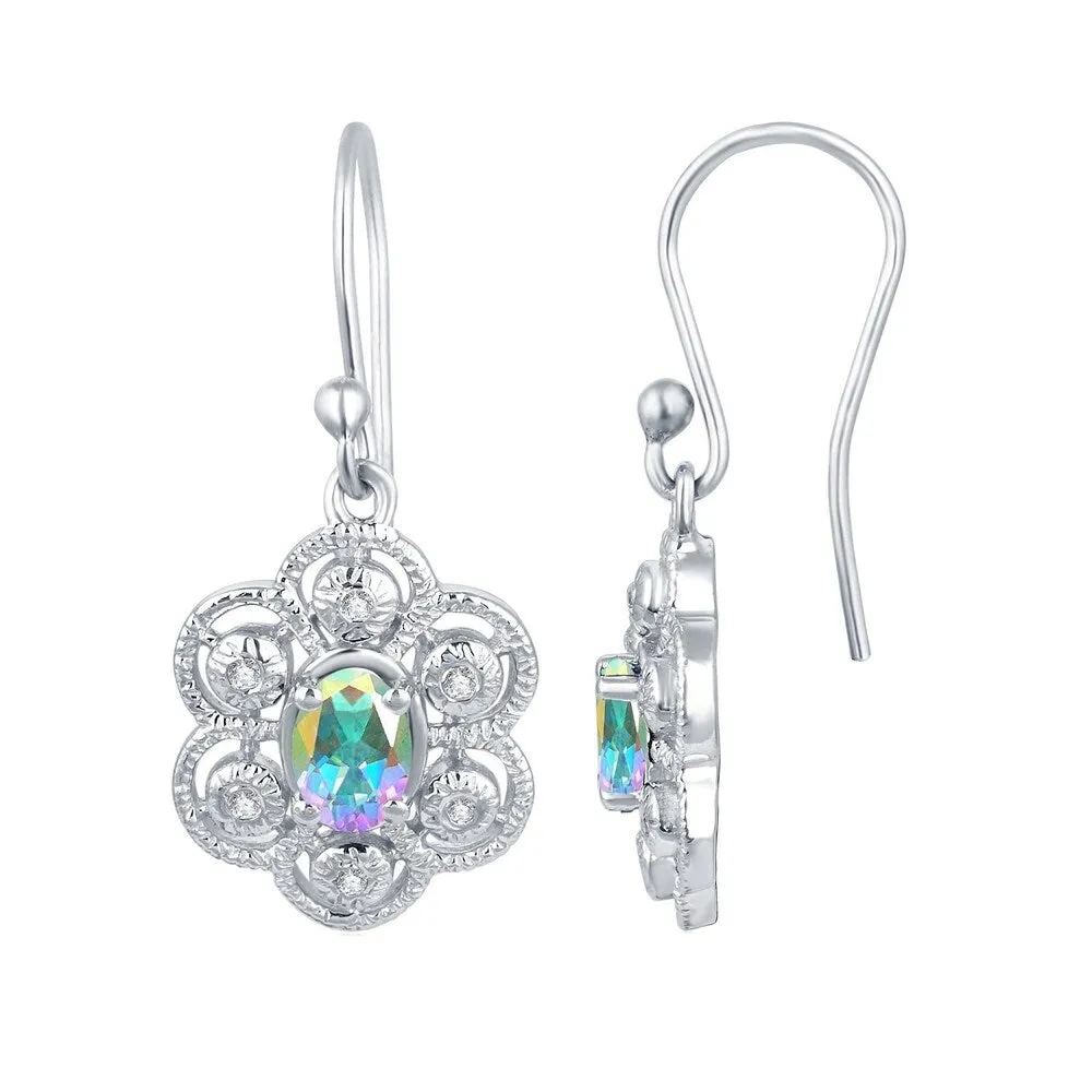 Sterling Silver with Mercury Opal Topaz and Natural White Topaz Dangle Earring sold by Zulily product image thumbnail 4