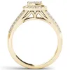 De Couer 10k Yellow Gold 1/2ct TDW Diamond Cluster Halo Engagement Ring sold by Zulily
