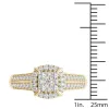 De Couer 10k Yellow Gold 1/2ct TDW Diamond Cluster Halo Engagement Ring sold by Zulily