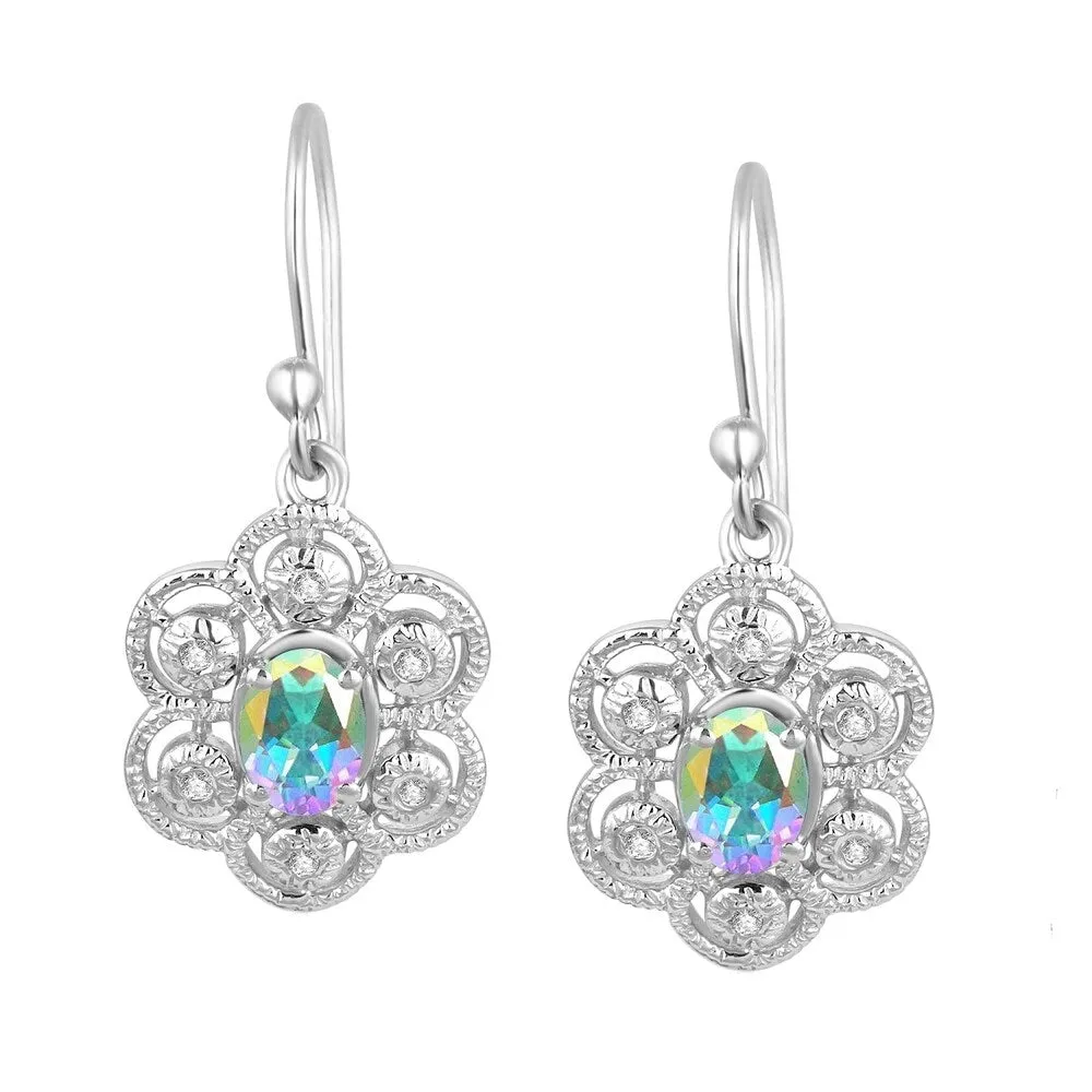 Sterling Silver with Mercury Opal Topaz and Natural White Topaz Dangle Earring sold by Zulily