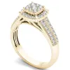 De Couer 10k Yellow Gold 1/2ct TDW Diamond Cluster Halo Engagement Ring sold by Zulily