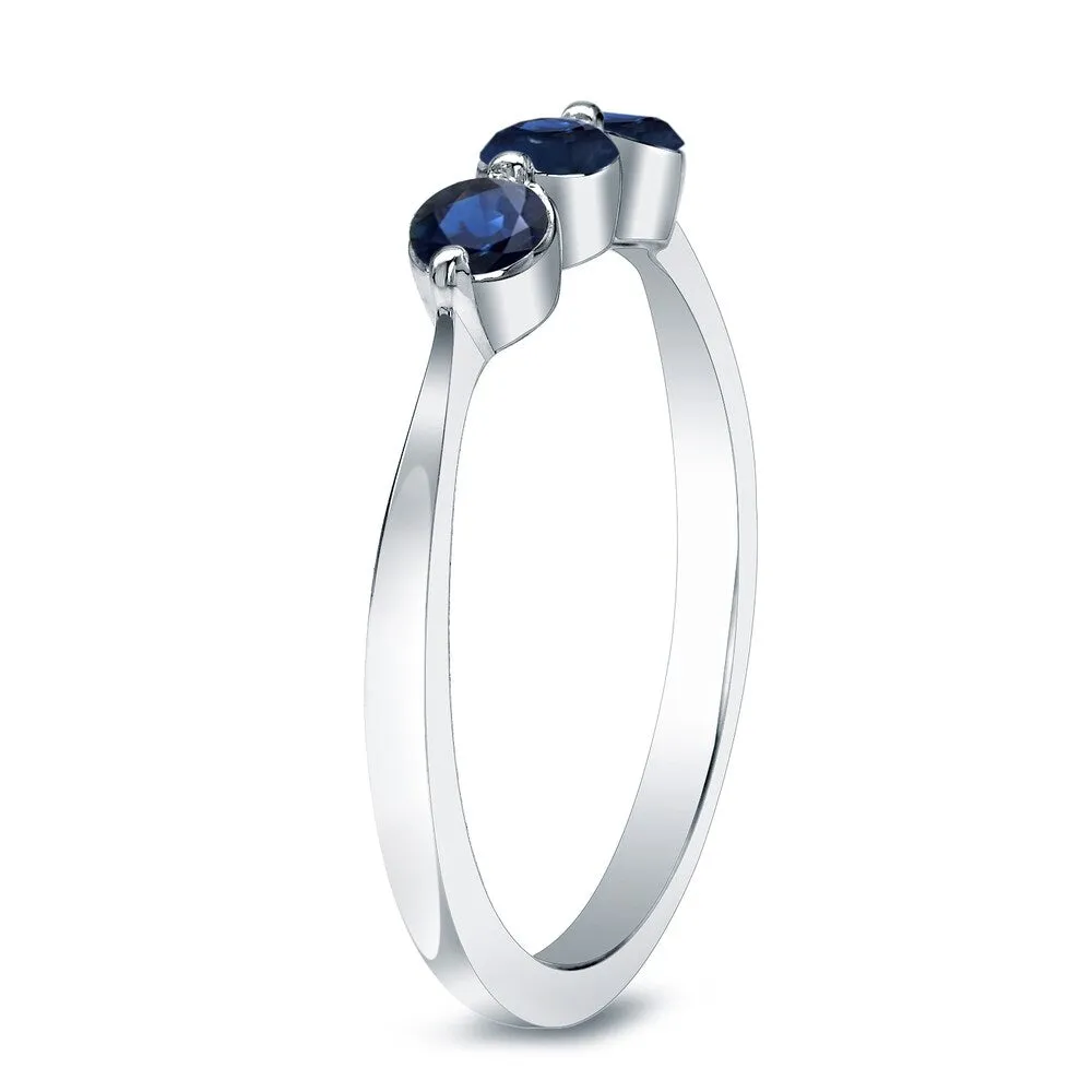 Auriya 10k Gold 3/4ct Sapphire 3-stone Wedding Band sold by Zulily product image thumbnail 3