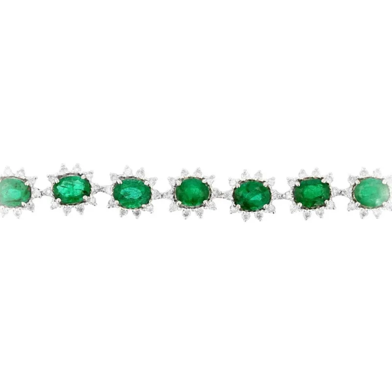 Auriya Platinum 6 5/8ct Emerald and 1 3/4ct TDW Diamond Bracelet - Green sold by Zulily