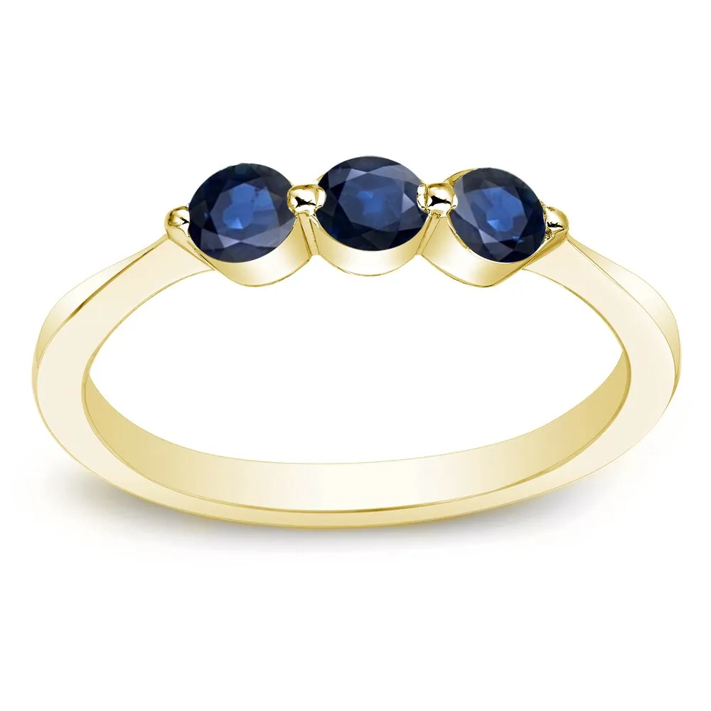 Auriya 10k Gold 3/4ct Sapphire 3-stone Wedding Band sold by Zulily product image thumbnail 2