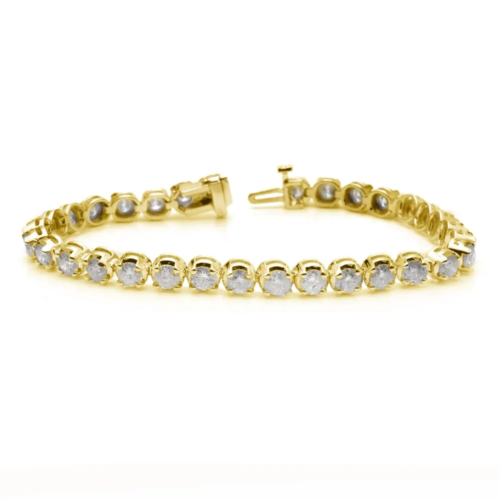 Auriya 14k White or Yellow Gold 12ct TDW Diamond Tennis Bracelet sold by Zulily product image thumbnail 4