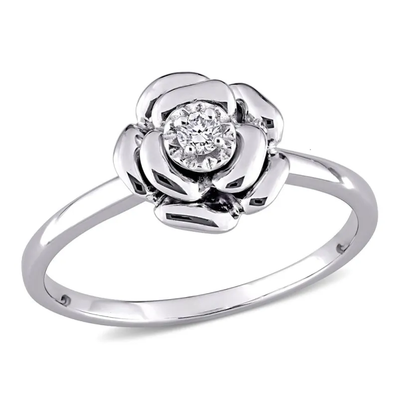 Miadora Sterling Silver Diamond Accent Flower Ring sold by Zulily