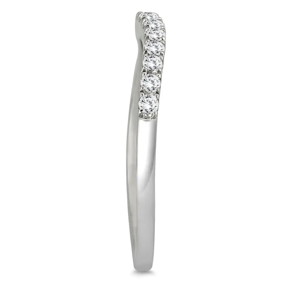 1/5 Carat TW Diamond Curved Wedding Band in 14K White Gold sold by Zulily product image thumbnail 2