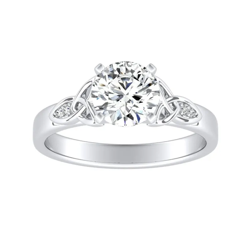 Auriya 14k Gold Modern 3/4ct Round Moissanite Engagement Ring sold by Zulily