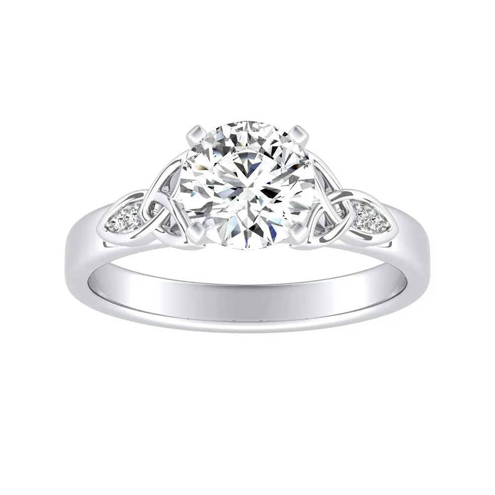 Auriya 14k Gold Modern 3/4ct Round Moissanite Engagement Ring sold by Zulily