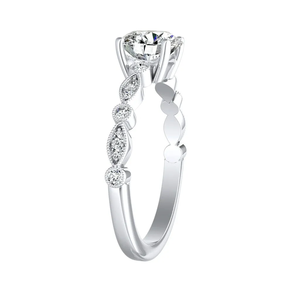 Auriya 14k Gold Vintage 2 1/2ct Round Moissanite Engagement Ring sold by Zulily product image thumbnail 5