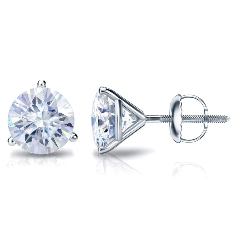 Auriya 3 1/2ctw Round Moissanite Stud Earrings 18k Gold Martini-set - 7.8 mm sold by Zulily
