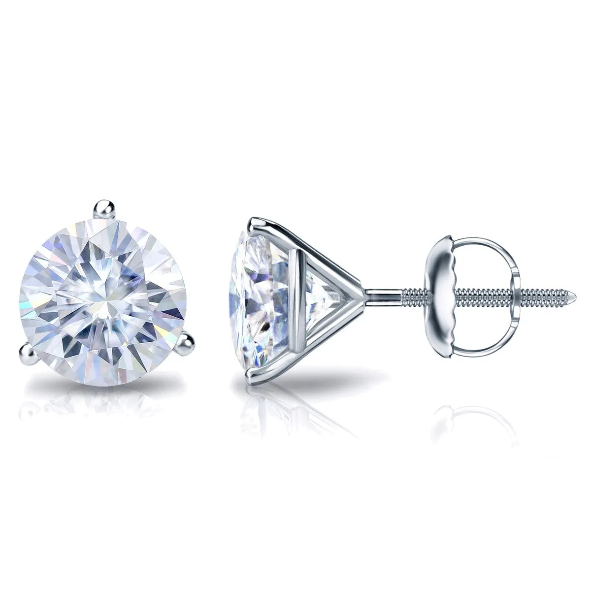 Auriya 3 1/2ctw Round Moissanite Stud Earrings 18k Gold Martini-set - 7.8 mm sold by Zulily