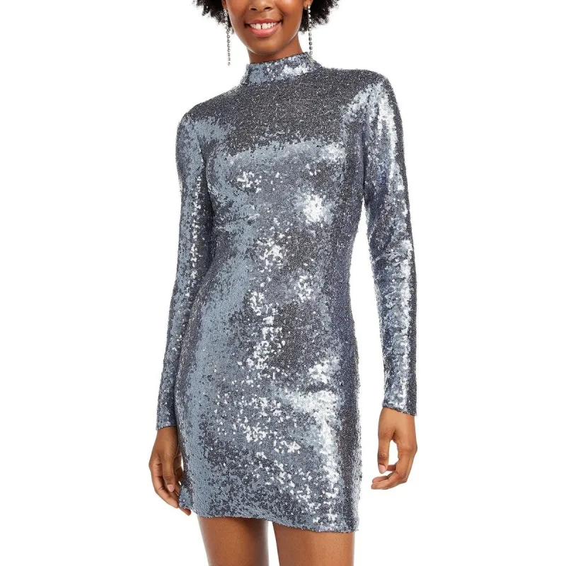 B Darlin Women's Mock Short Body Con Cocktail Dress Gray Size 3-4 sold by Zulily