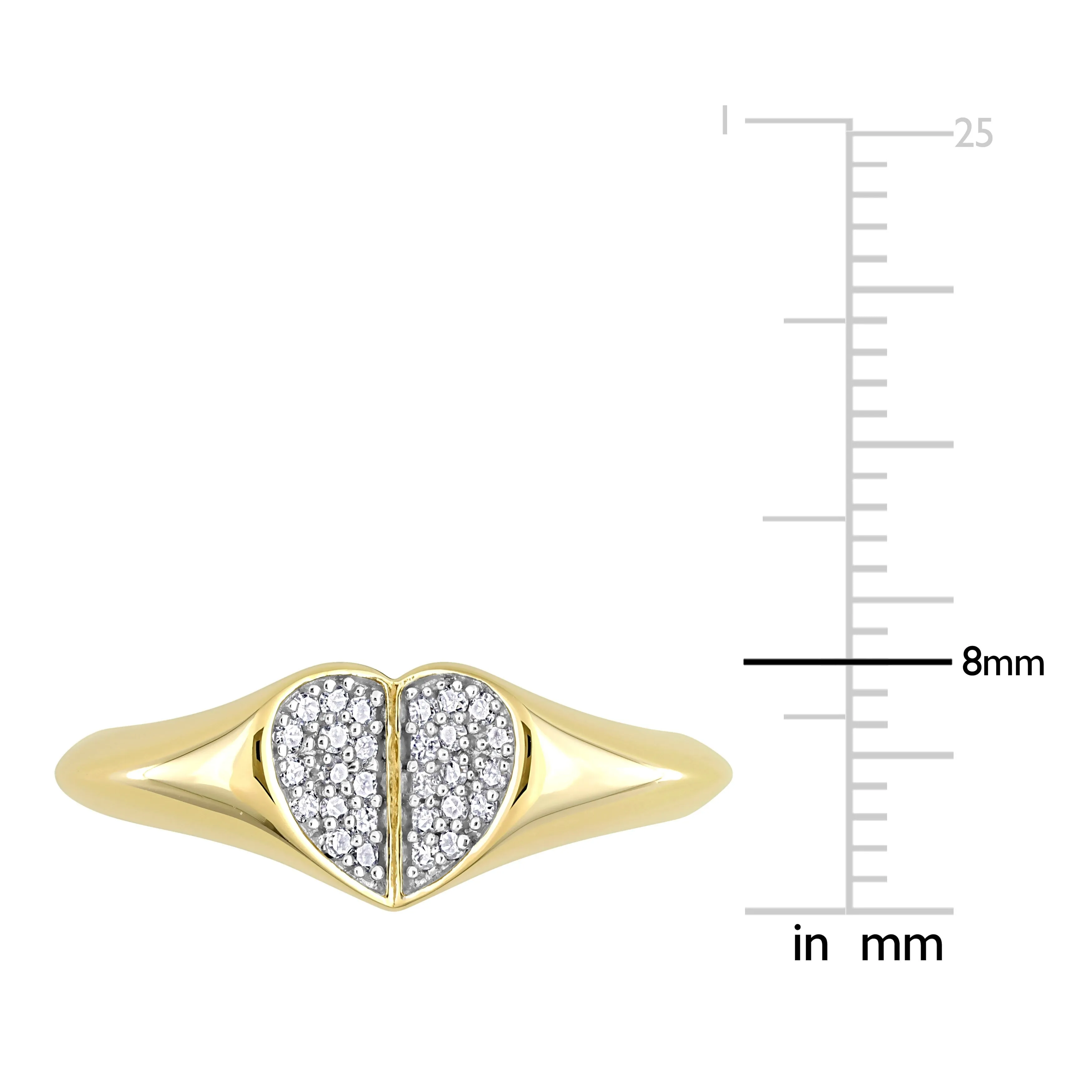 Miadora 1/7ct TDW Diamond Heart Cluster Ring in 10k Yellow Gold sold by Zulily product image thumbnail 3