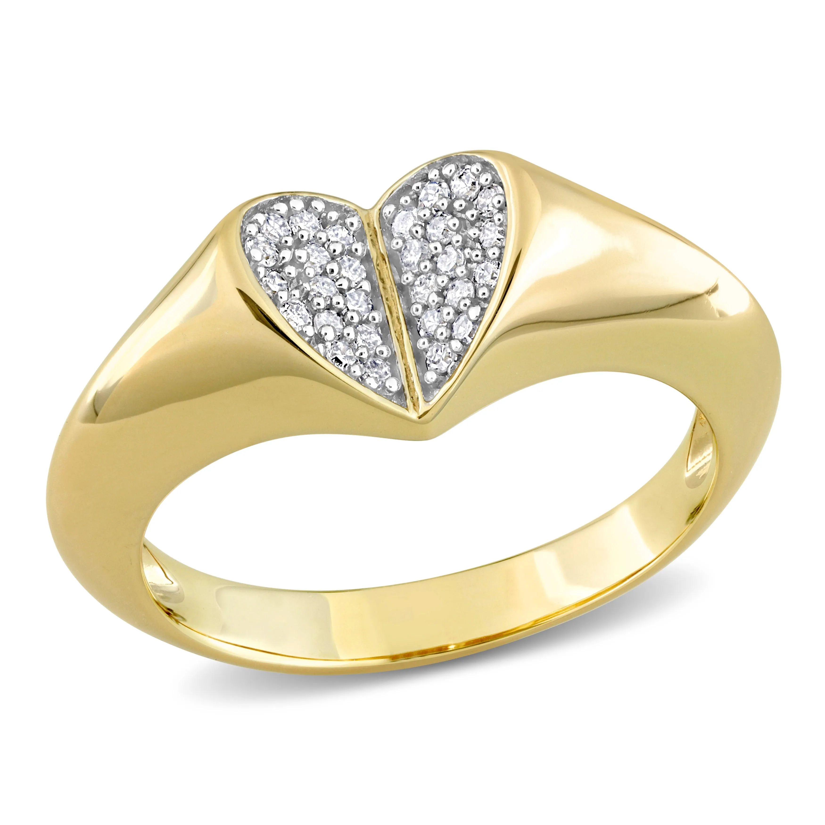 Miadora 1/7ct TDW Diamond Heart Cluster Ring in 10k Yellow Gold sold by Zulily