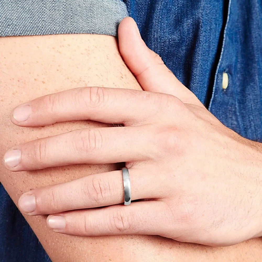 Polished Stainless Steel Traditional Wedding Band - 4mm Wide sold by Zulily product image thumbnail 3