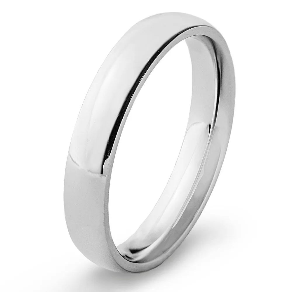 Polished Stainless Steel Traditional Wedding Band - 4mm Wide sold by Zulily