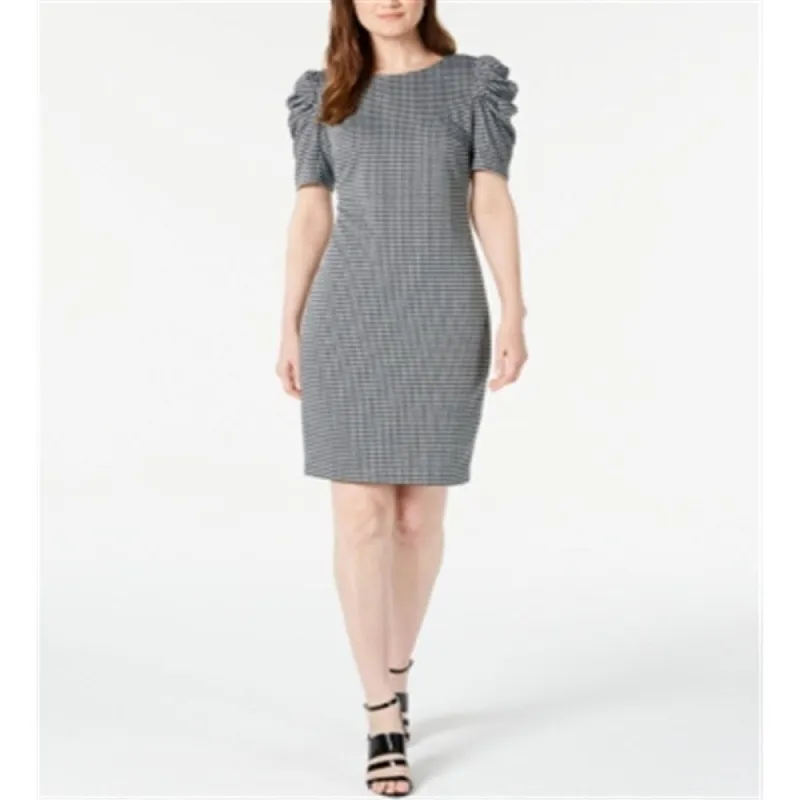 Calvin Klein Women's Puff Sleeve Sheath DressBlack Size 6 Petite sold by Zulily