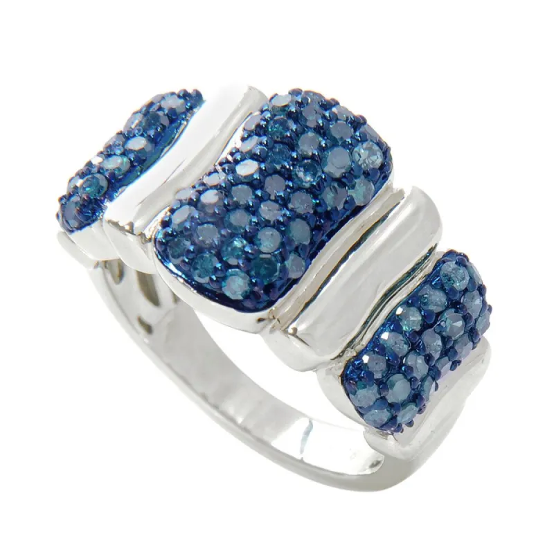 Sterling Silver 1/6ct TDW Blue Diamond Fashion Ring sold by Zulily