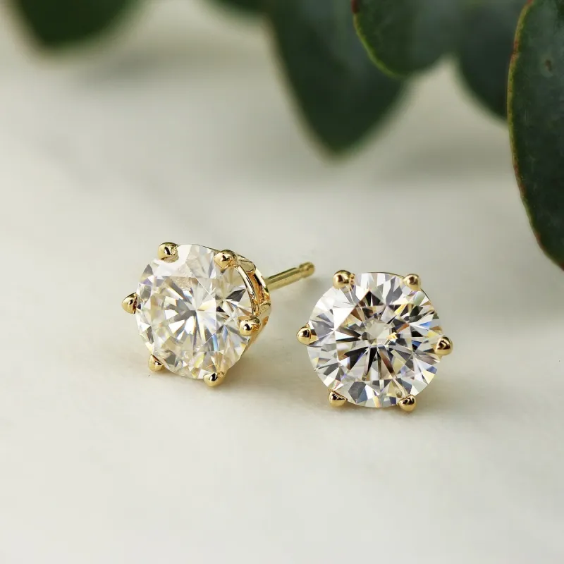 Auriya 1 1/2ctw Round Moissanite Stud Earrings 14k Gold - 5.9 mm sold by Zulily