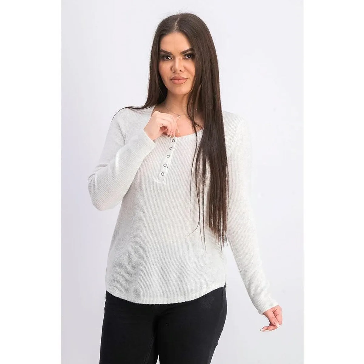 Hippie Rose Juniors' Women's Henley Top White Size Medium sold by Zulily