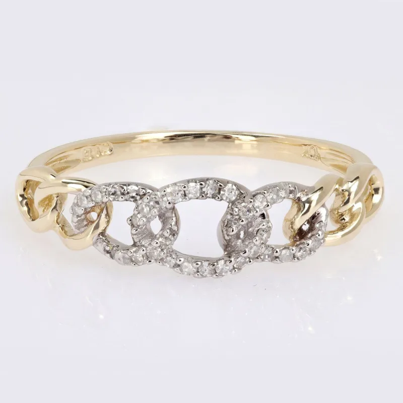 Miadora 1/10ct TDW Diamond Stackable Curb Link Ring in 10k Yellow Gold sold by Zulily