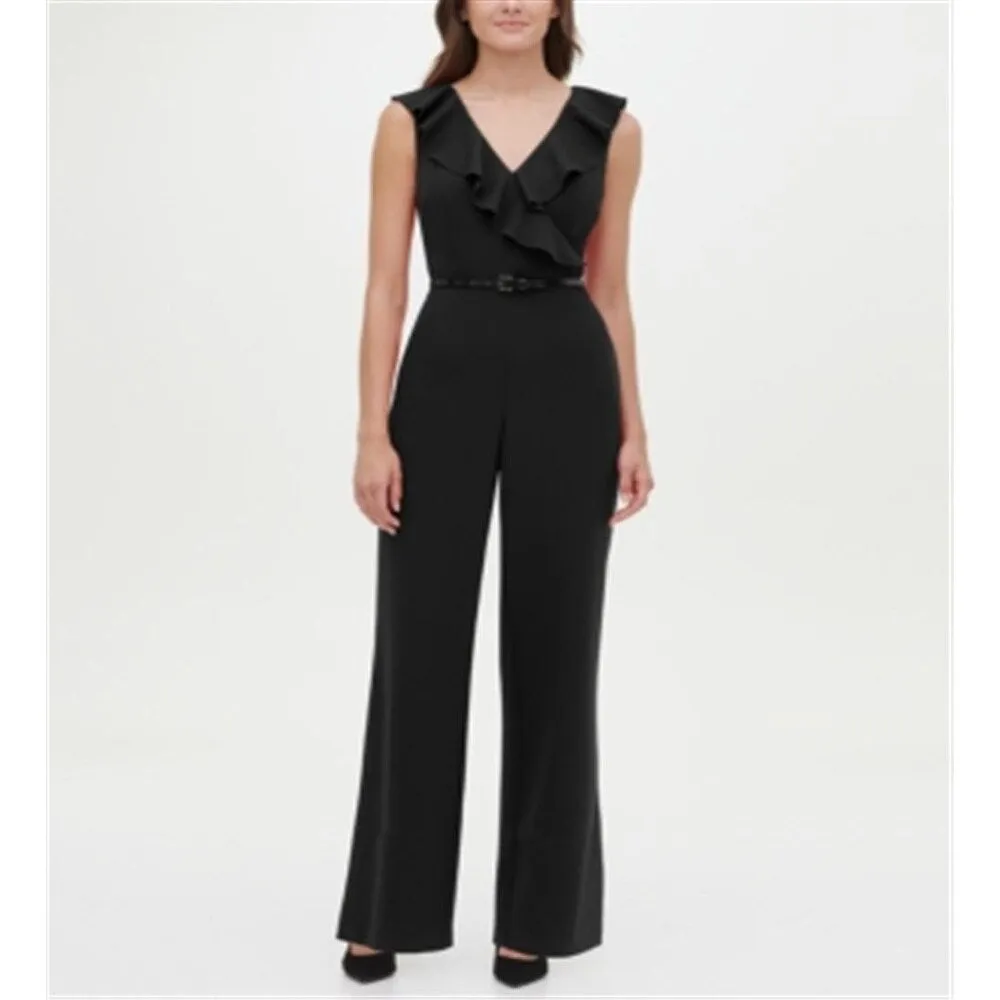 Tommy Hilfiger Women's Belted Wide-Leg Jumpsuit Black Size 4 sold by Zulily product image thumbnail 3