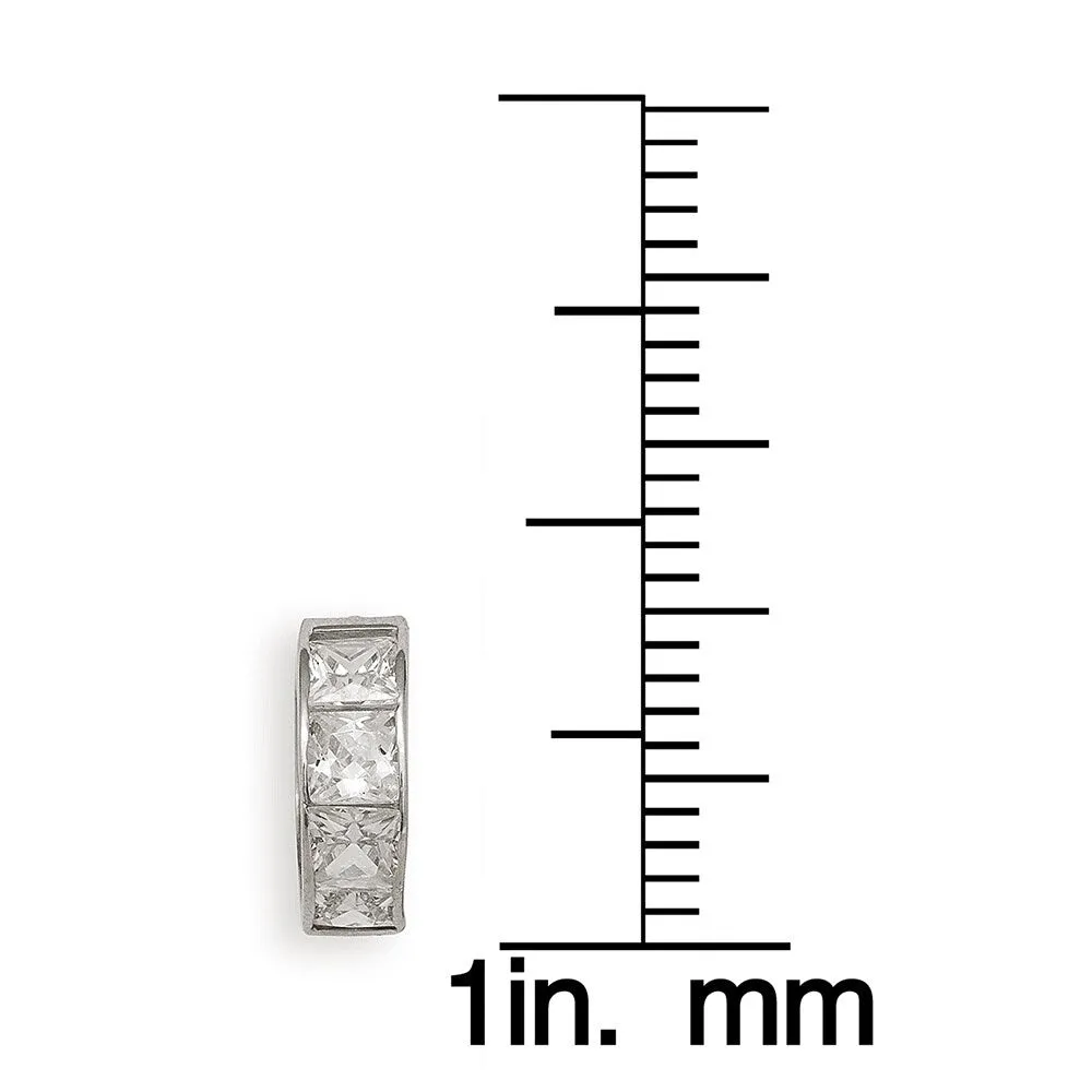 Curata 14k Gold Princess-cut Cubic Zirconia Hinged Hoop Earrings sold by Zulily product image thumbnail 3