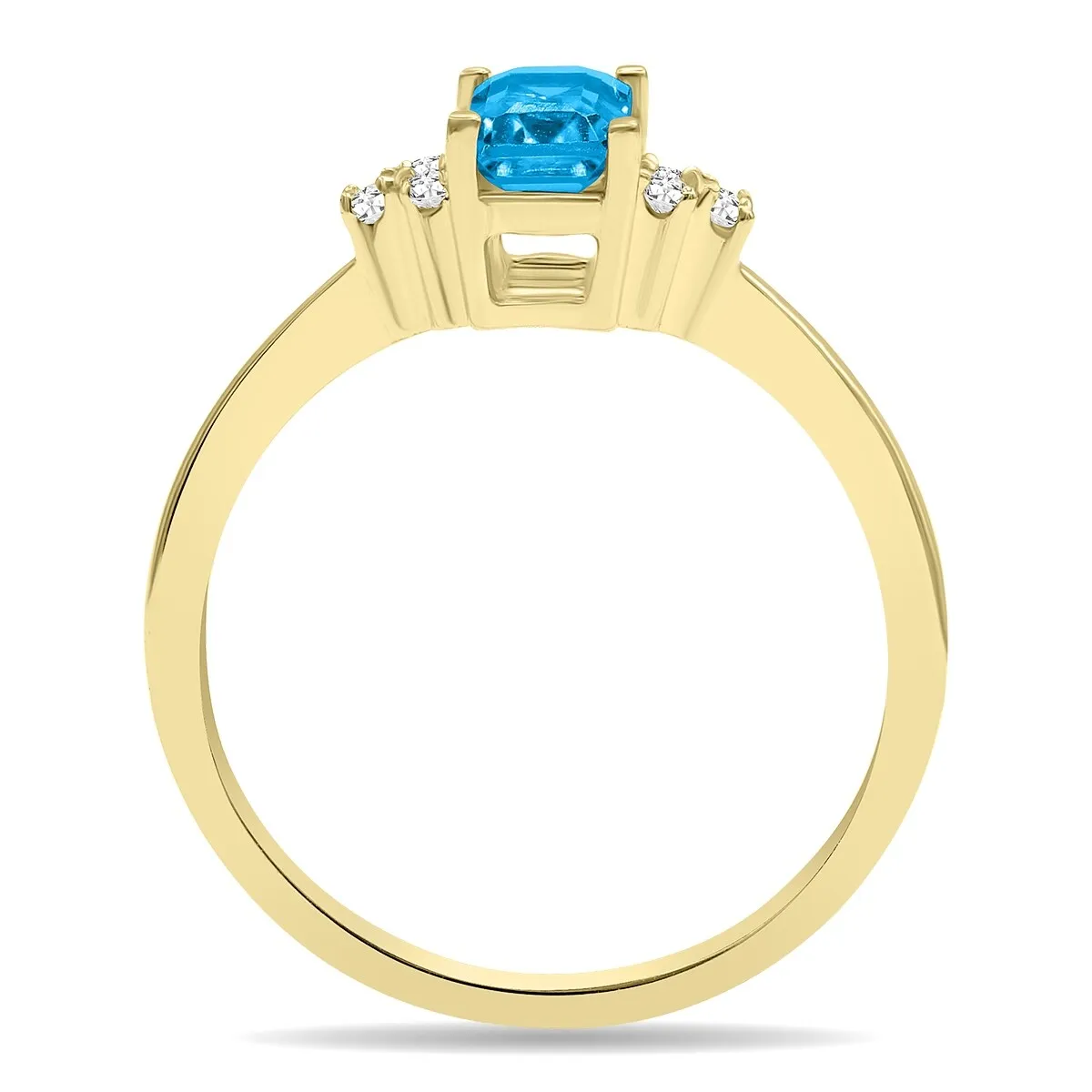 Blue Topaz and Diamond Regal Ring in 10k Yellow Gold sold by Zulily product image thumbnail 3