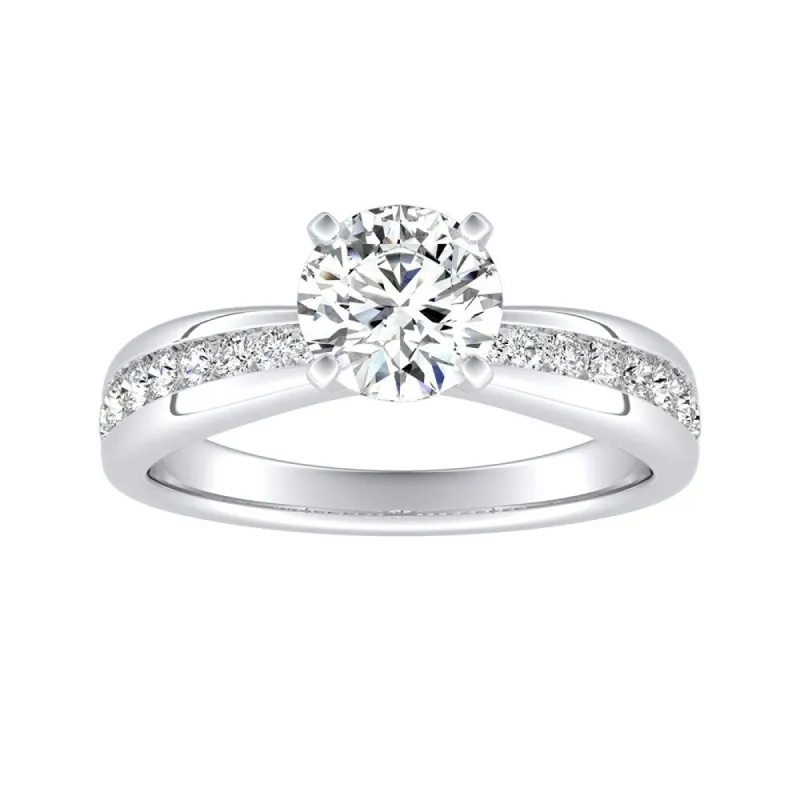 Auriya 14k Gold 2ct Classic Moissanite and Diamond Engagement Ring 1/3ctw sold by Zulily