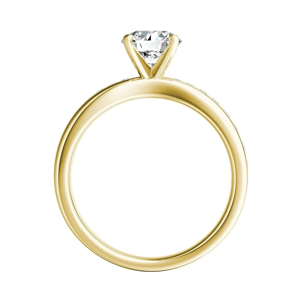 Auriya 14k Gold 2ct Classic Moissanite and Diamond Engagement Ring 1/3ctw sold by Zulily product image thumbnail 5