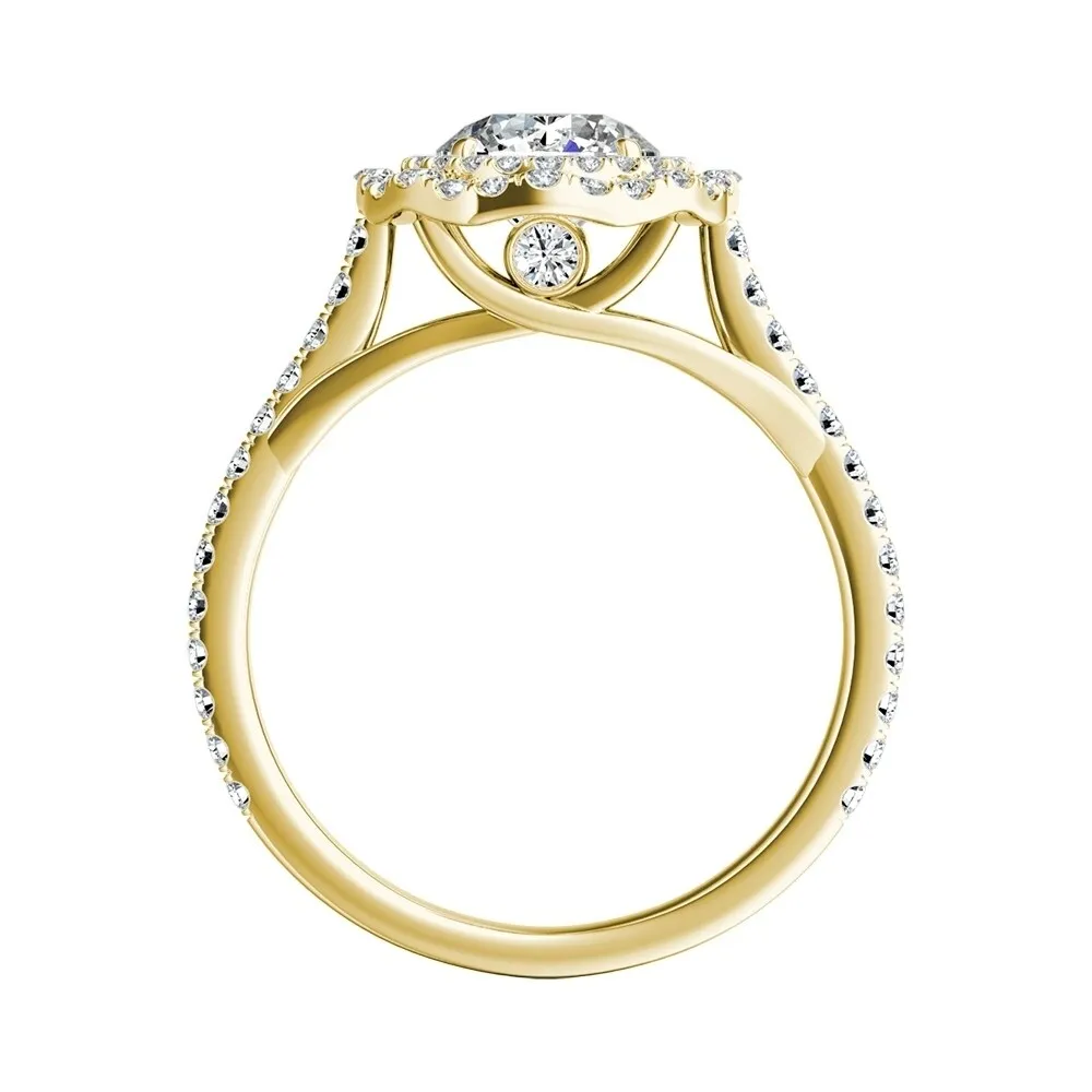 Auriya 14k Gold 3/4ct Moissanite Halo Diamond Engagement Ring 1/2ctw sold by Zulily product image thumbnail 5