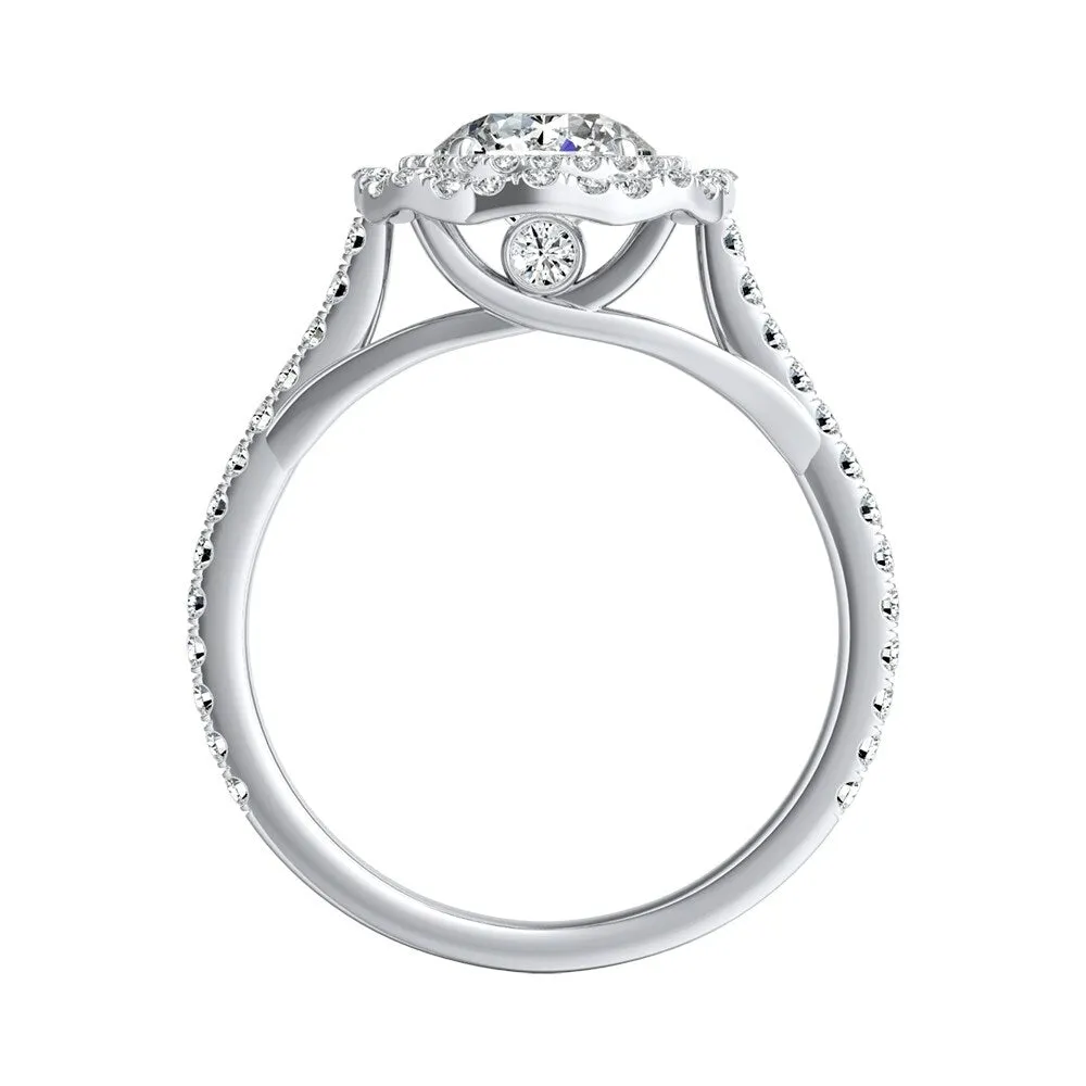 Auriya 14k Gold 3/4ct Moissanite Halo Diamond Engagement Ring 1/2ctw sold by Zulily product image thumbnail 4