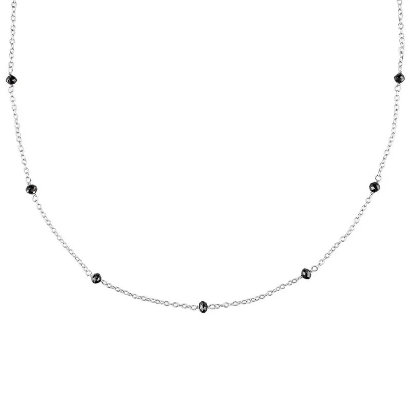 Miadora Sterling Silver 1ct TDW Black Diamond Station Necklace sold by Zulily